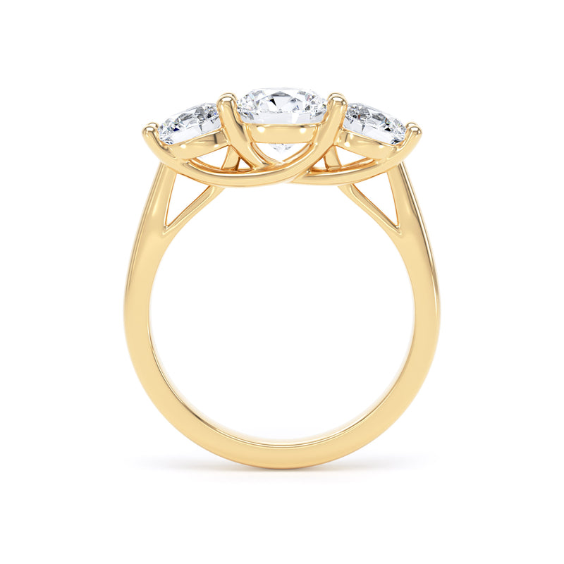 Round Diamond Yellow Gold Ring, Crossover Gallery Trilogy | SMR M3R05