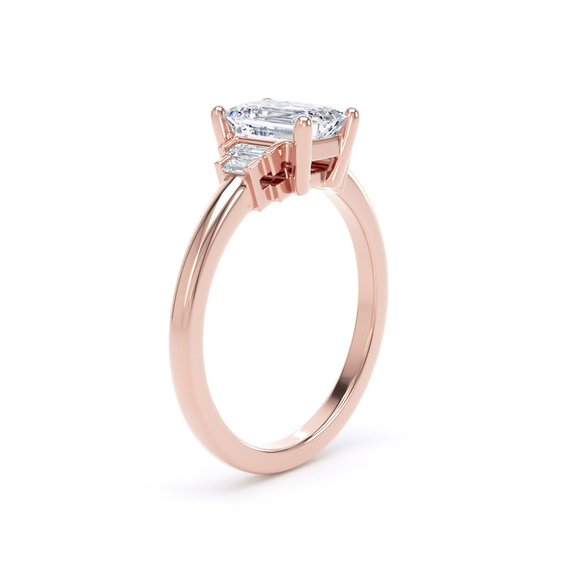 Emerald Rose Gold 5 Stone Ring | M5E01