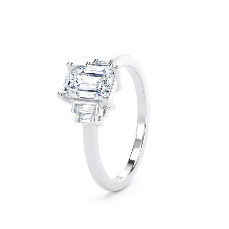 Emerald Platinum 5 Stone Ring | M5E01