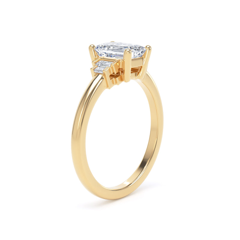 Emerald Yellow Gold 5 Stone Ring | M5E01