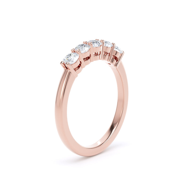 Round Rose Gold 5 Stone Ring | M5R01
