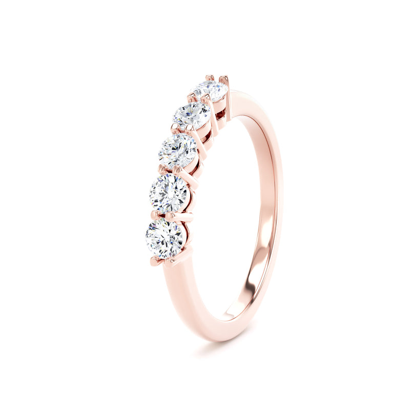 Round Rose Gold 5 Stone Ring | M5R01