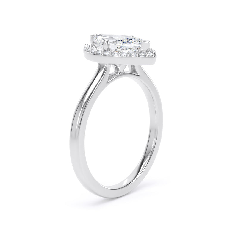 Halo Ring | Platinum, Marquise Diamond | MHP01 LGM