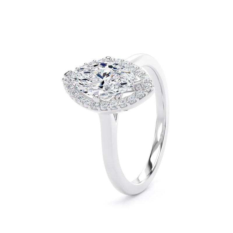 Halo Ring | Platinum, Marquise Diamond | MHP01 LGM