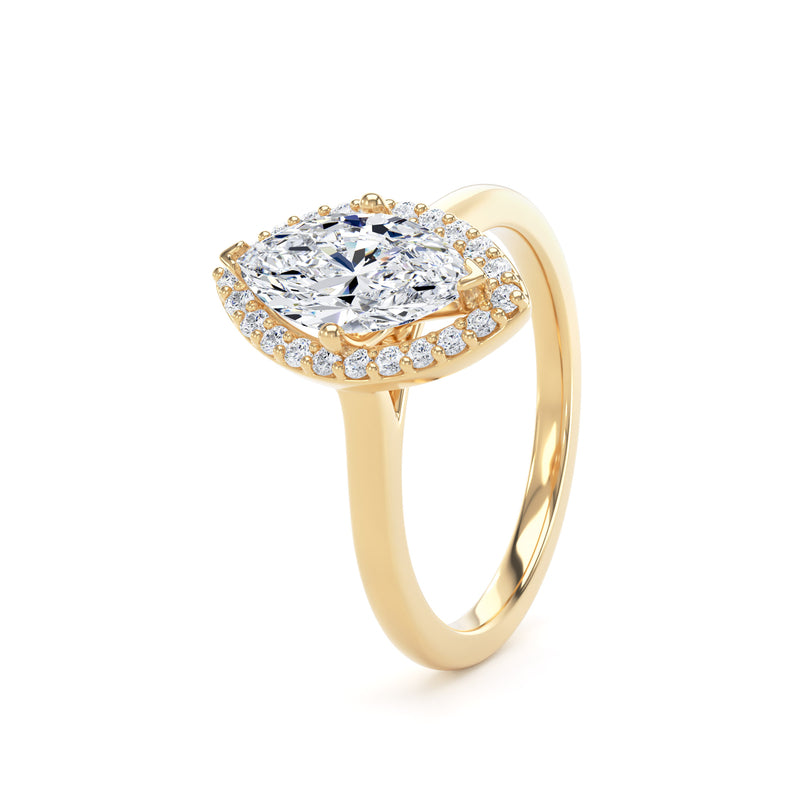 Halo Ring | Yellow Gold, Marquise Diamond | MHP01 SMM