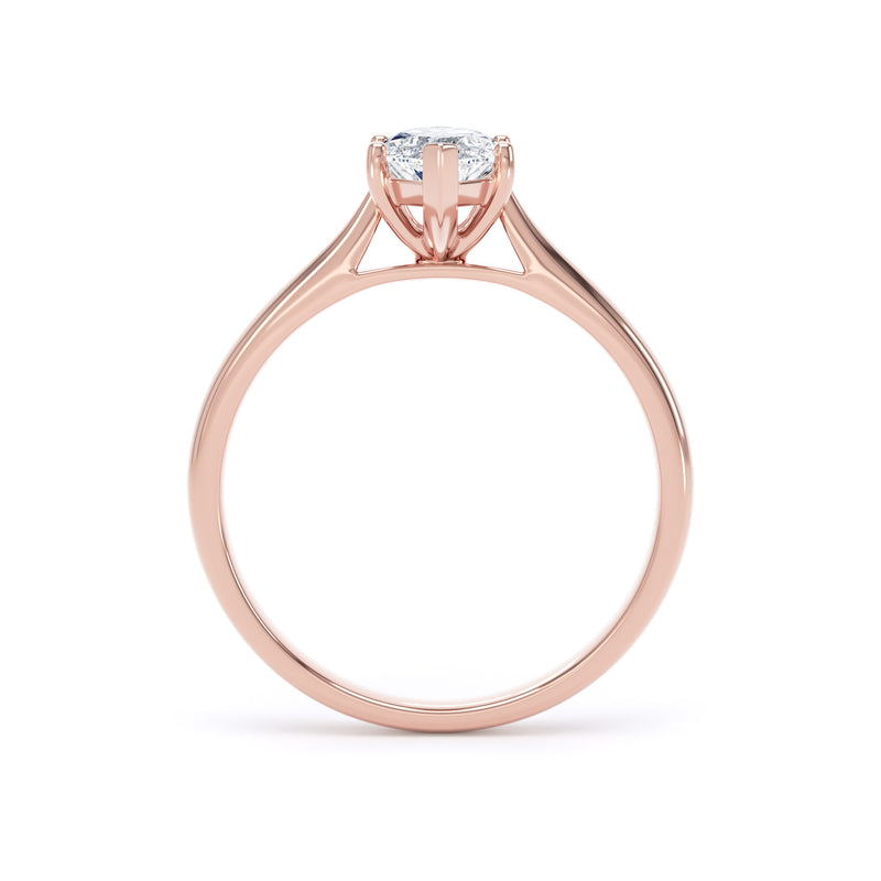Marquise Diamond Rose Gold Ring, 6 Claw Solitaire | SMM MPP11
