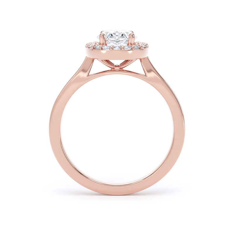 Halo Ring | Rose Gold, Oval Diamond | OHP01 SMO