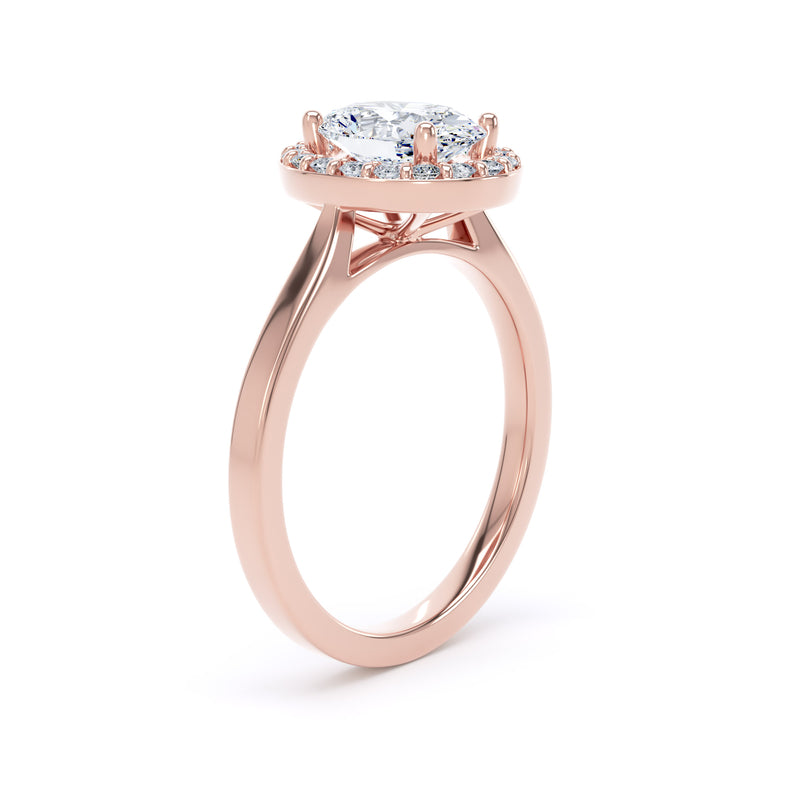 Halo Ring | Rose Gold, Oval Diamond | OHP01 SMO