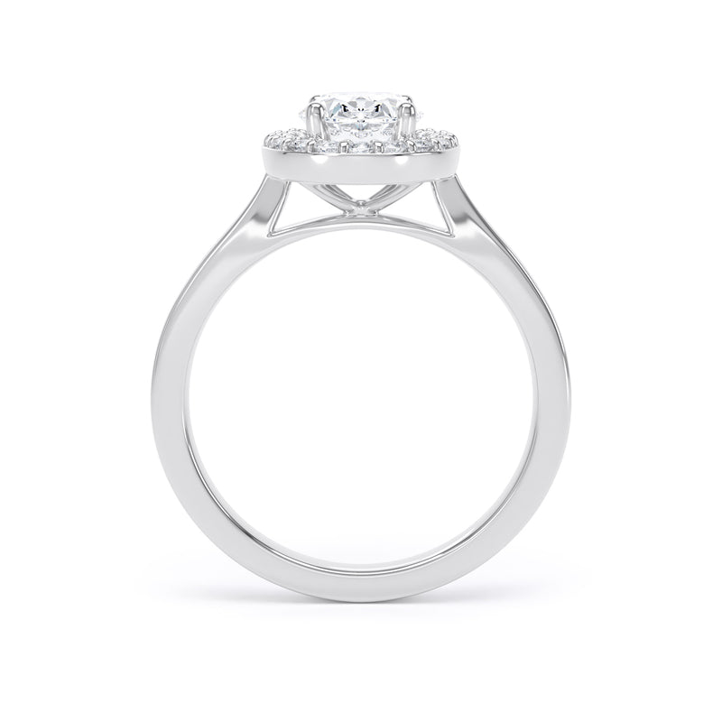 Halo Ring | Platinum, Oval Diamond | OHP01 SMO