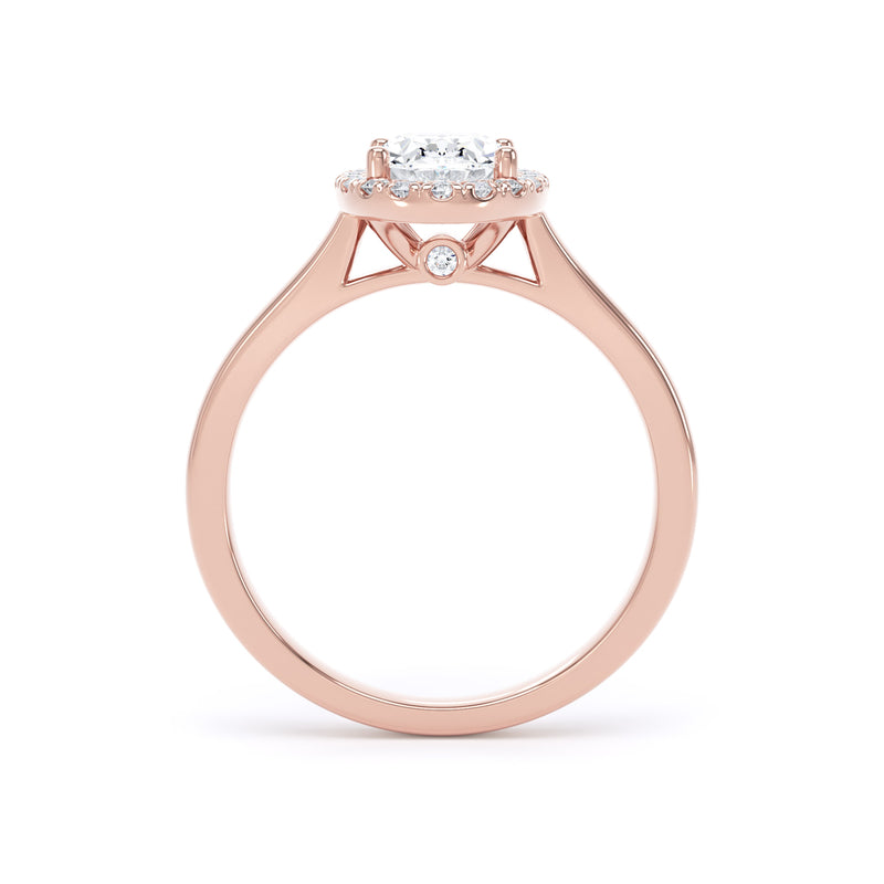 Halo Peekaboo Ring | Rose Gold, Oval Diamond | OHP02 LGO