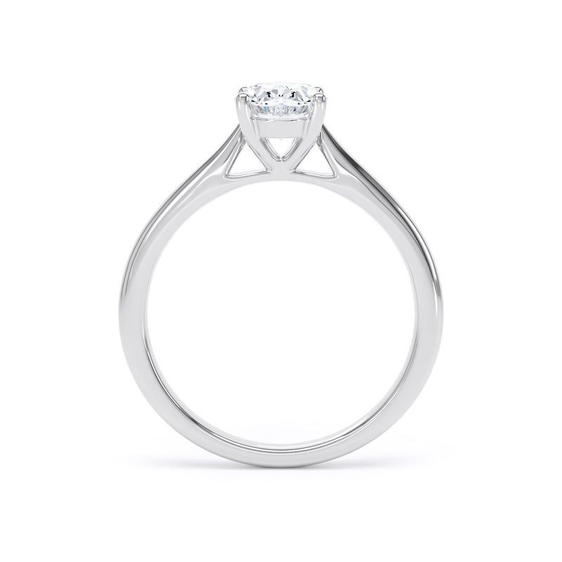 Oval Solitaire White Gold Ring | OPP01 LGO