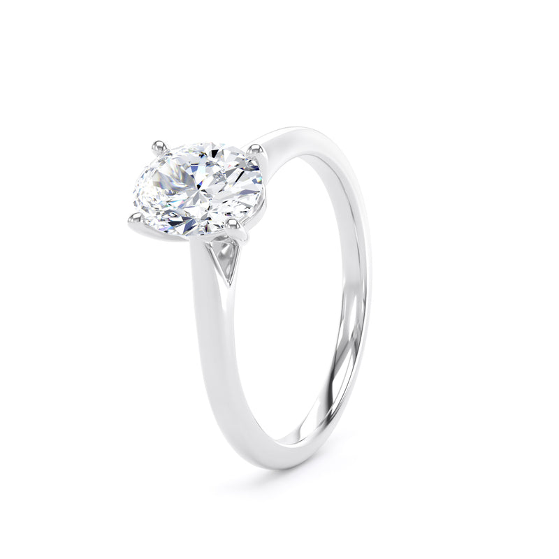 Oval Solitaire White Gold Ring | OPP01 LGO