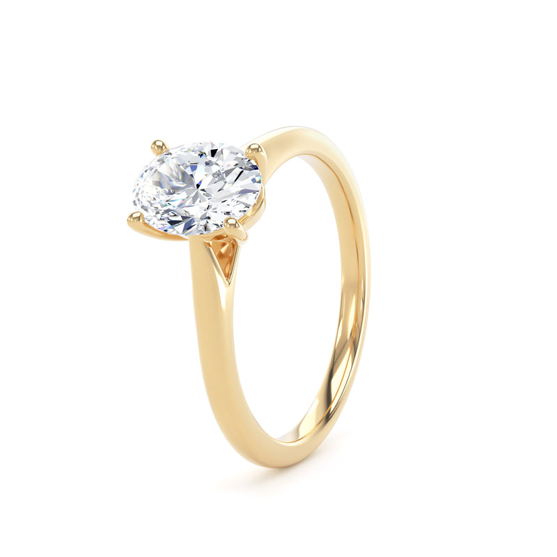 Oval Solitaire Yellow Gold Ring | OPP01 LGO