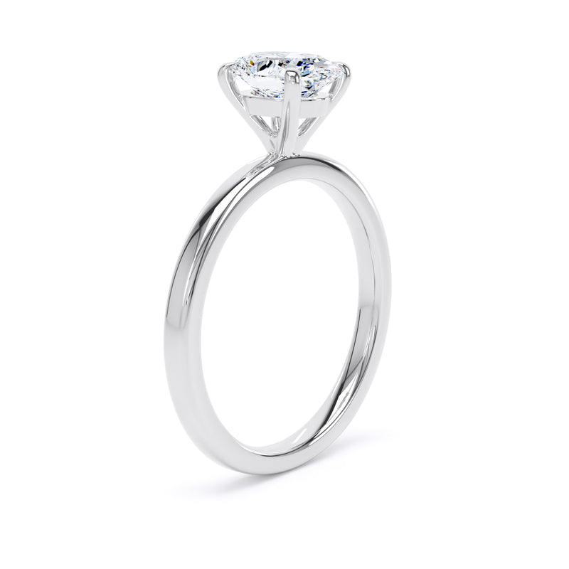 Oval Diamond Platinum Ring, Floating Head Solitaire | LGO OPP03