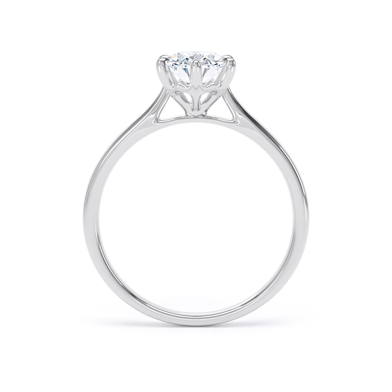 Oval Diamond Platinum Ring, 6 Claw Solitaire | SMO OPP11