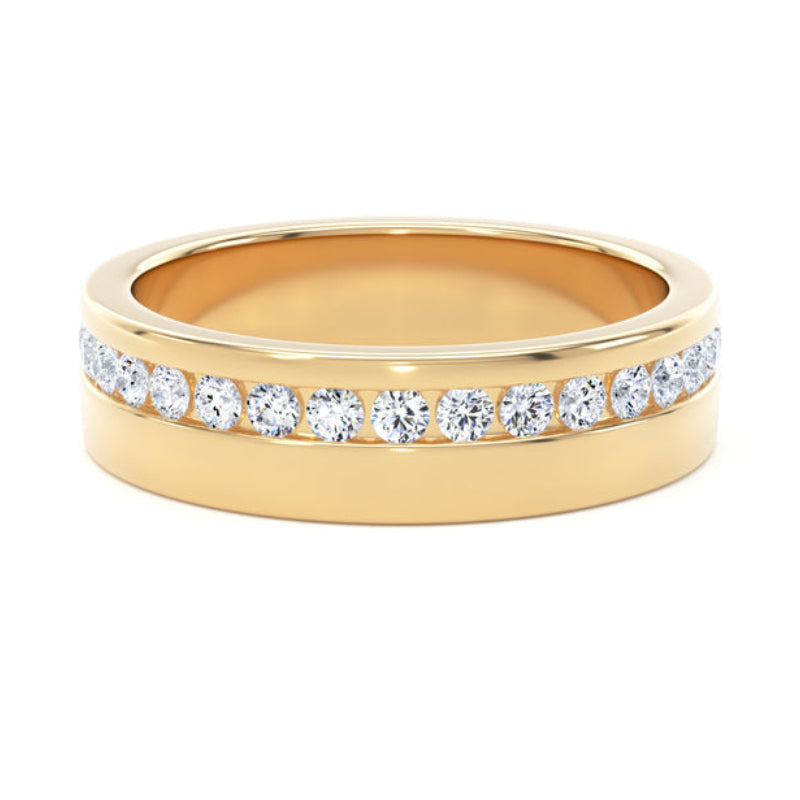 Round Diamond Ring, Channel Offset Half Eternity | ET1216