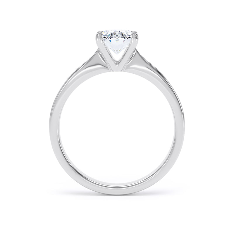 Oval Shoulder Set Platinum Ring, Channel Set Pinched | LGO OSC01