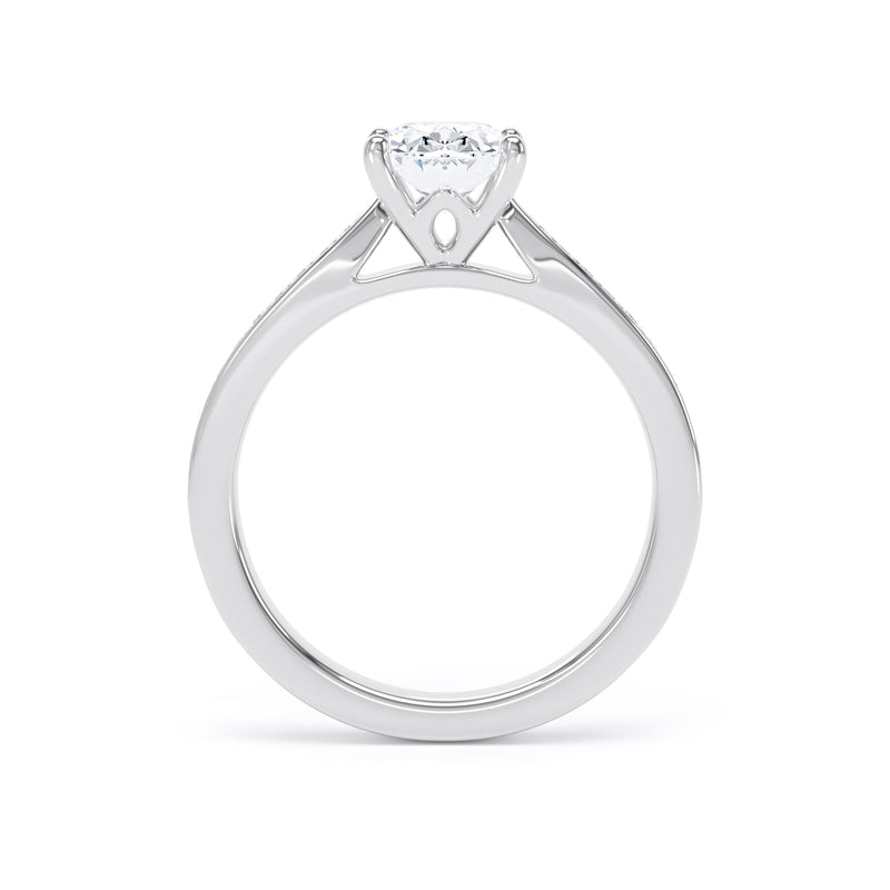 Oval Shoulder Set Ring, Pinched | OSG02