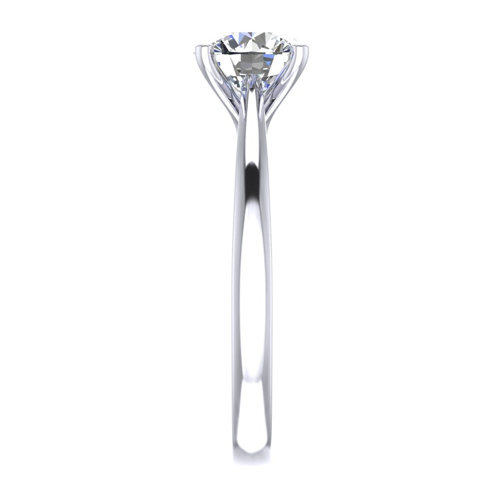 Round Solitaire Platinum Ring, Cathedral 4 Prong | LGR