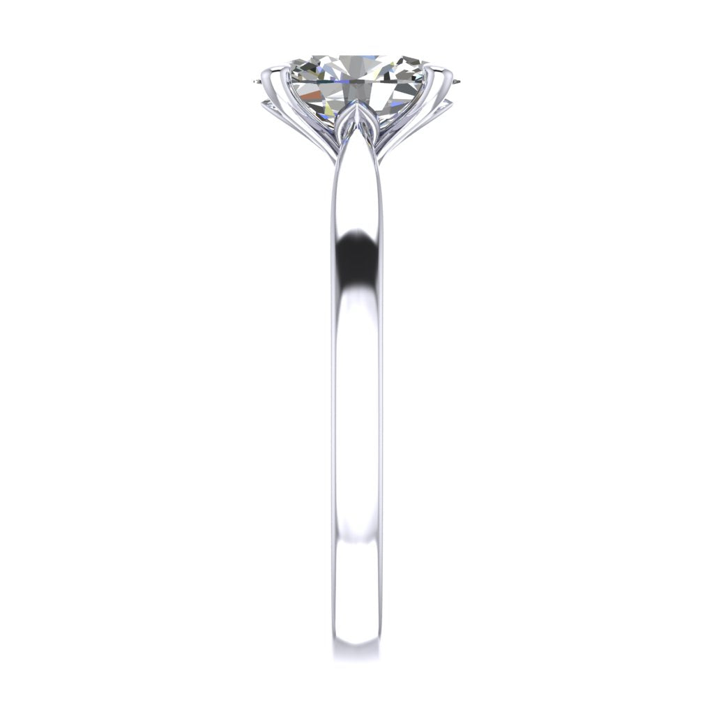 Oval Solitaire Platinum Ring, Lotus Cathedral | LGO