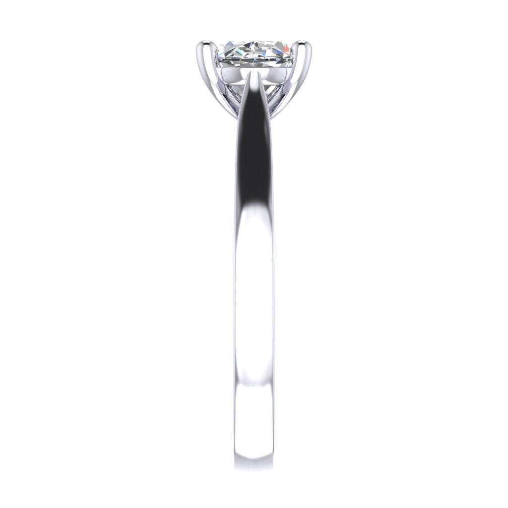 Oval Landscape Solitaire Platinum Ring, Cathedral Basket | SMO