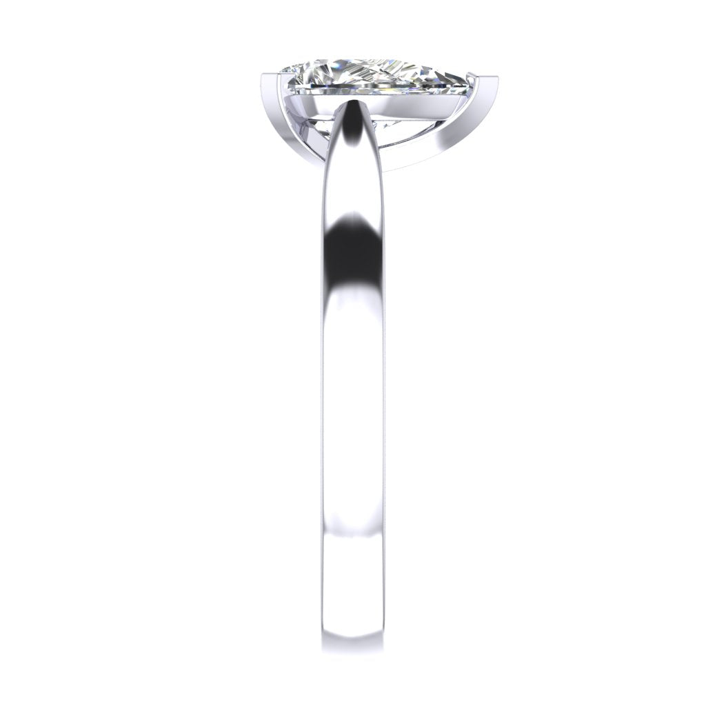Pear Solitaire Platinum Ring, Pinched Court Cathedral | LGA