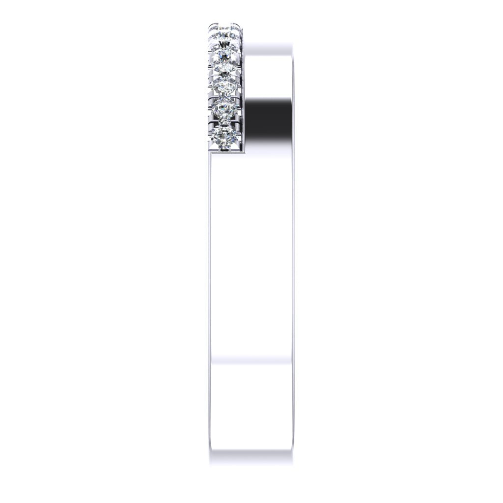 OFFSET ROUND DIAMOND CLAW SET BAND, MICRO SET, PLATINUM
