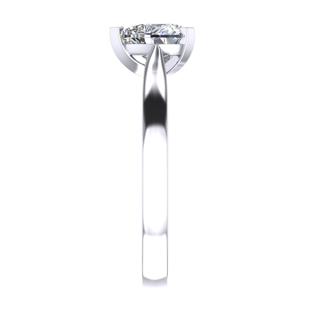 Heart Solitaire Platinum Ring, Pinched | SMF