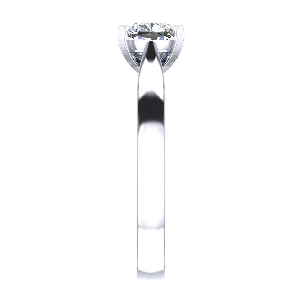Cushion Solitaire White Gold Ring, Pinched | LGC