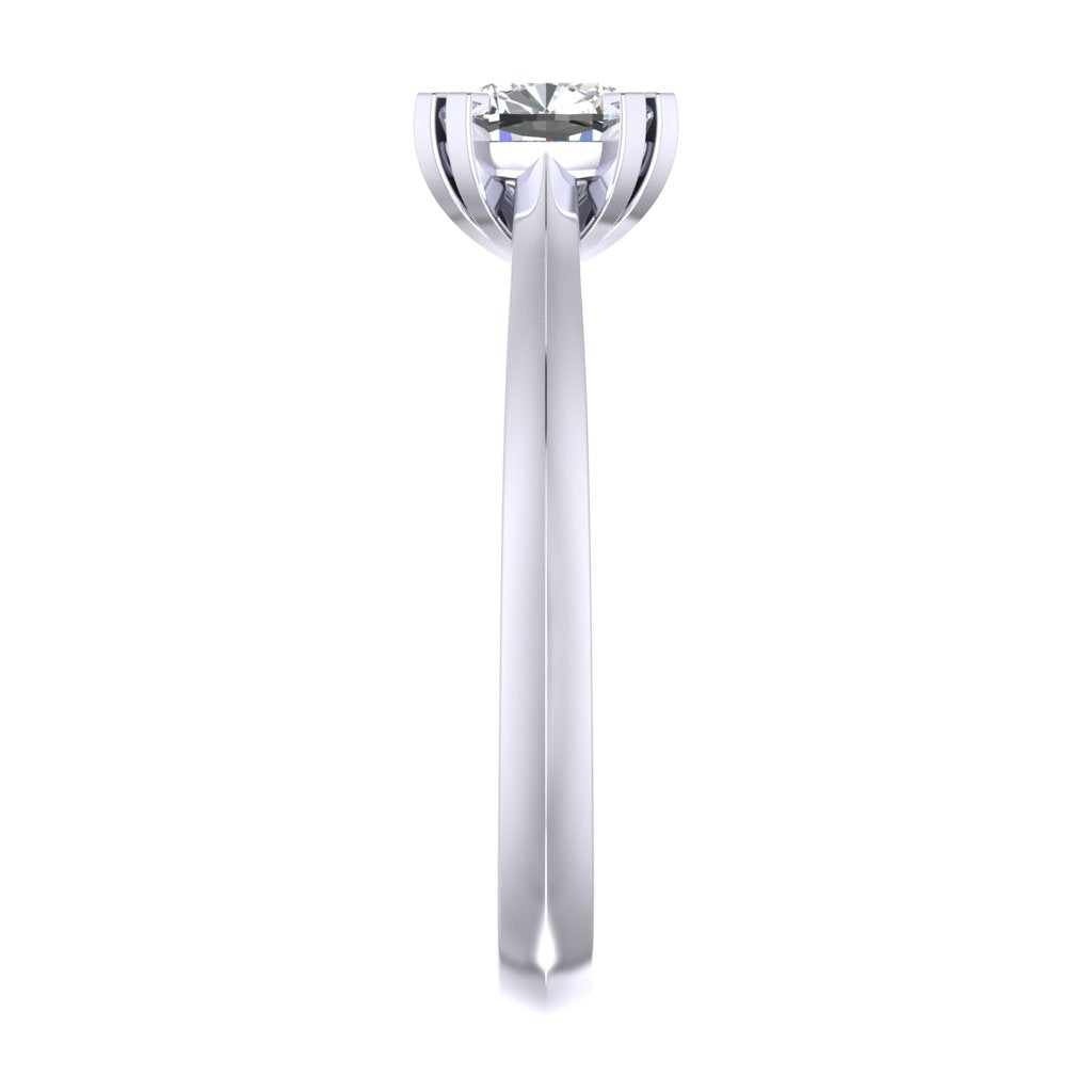 Cushion Solitaire Platinum Ring, Knife Edge | LGC