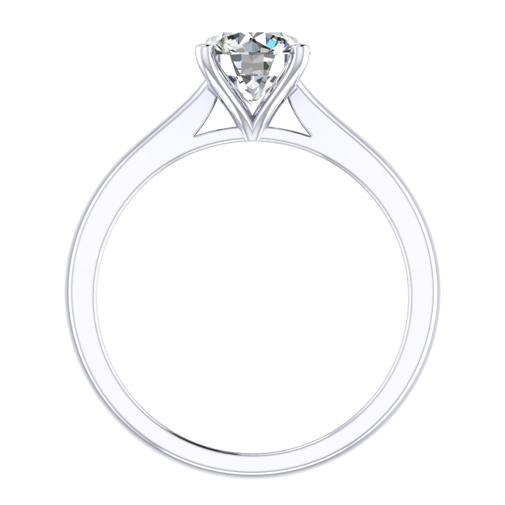 Round Solitaire Platinum Ring, Cathedral 4 Prong | LGR