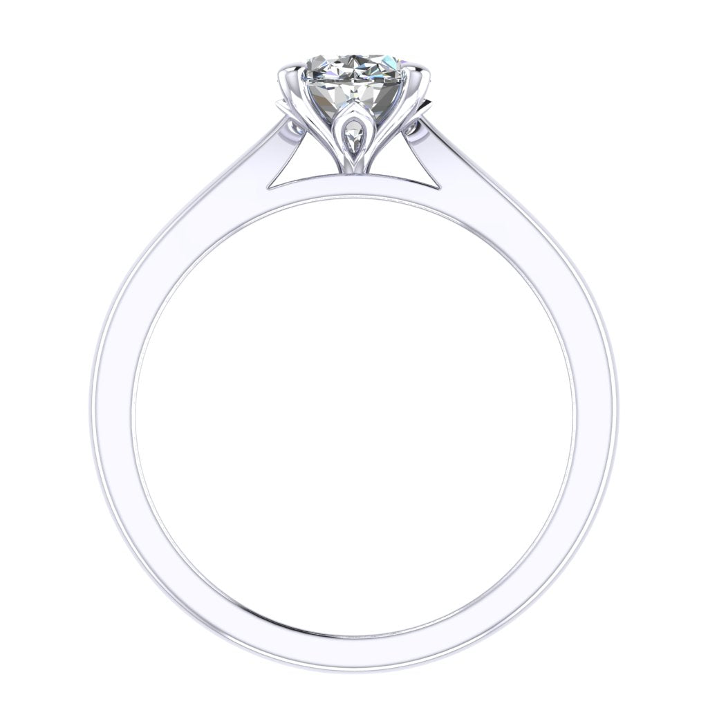 Oval Solitaire Platinum Ring, Lotus Cathedral | LGO