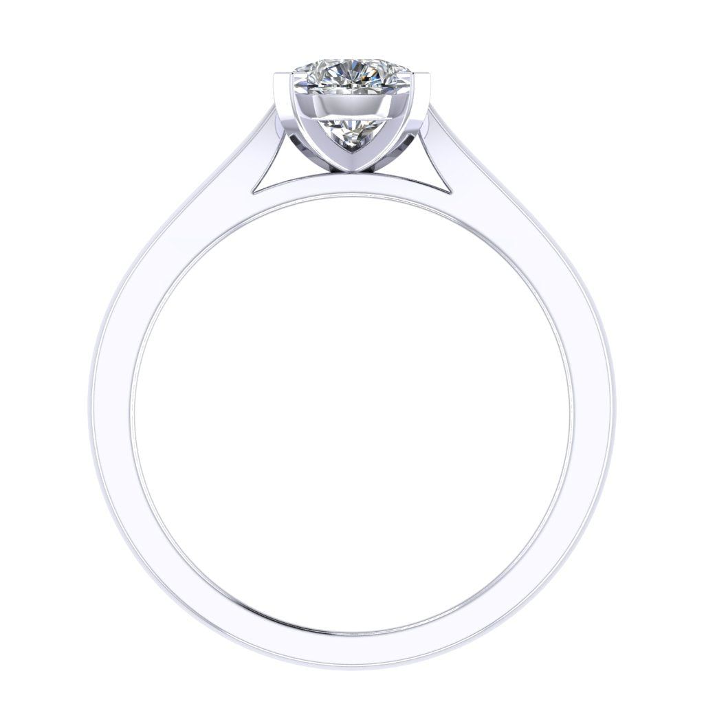 Pear Solitaire Platinum Ring, Pinched Court Cathedral | LGA