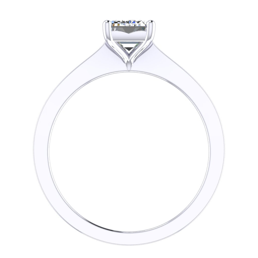 Emerald Solitaire Platinum Ring, Raised Designed Gallery | LGE