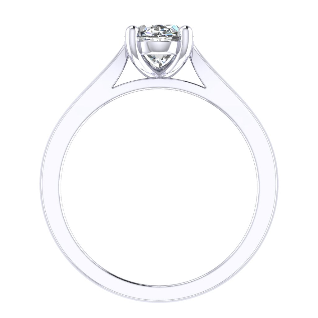 Oval Solitaire Platinum Ring, Cathedral Basket | SMO