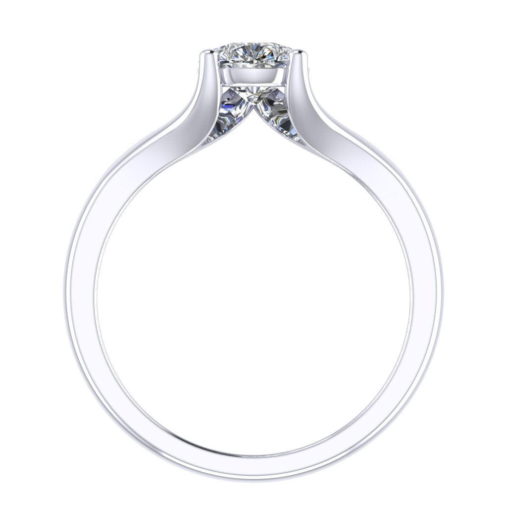 Pear Solitaire Platinum Ring, Raised Split | SMA