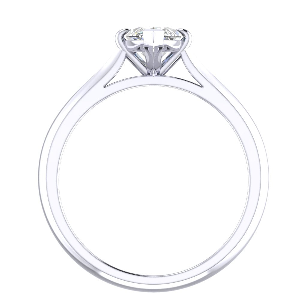 Marquise Solitaire Platinum Ring, Knife Edge | SMM