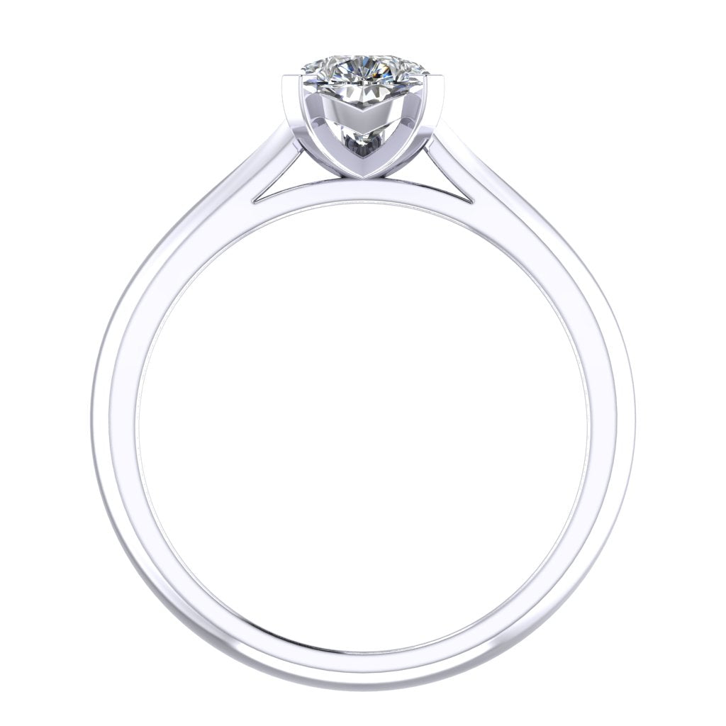 Pear Solitaire White Gold Ring, Fancy Basket | SMA