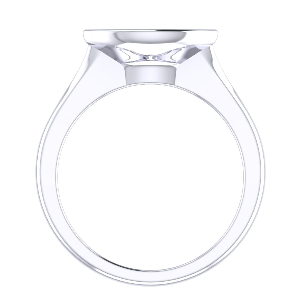 Landscape Marquise Solitaire Platinum Ring, Bevel Set | SMM