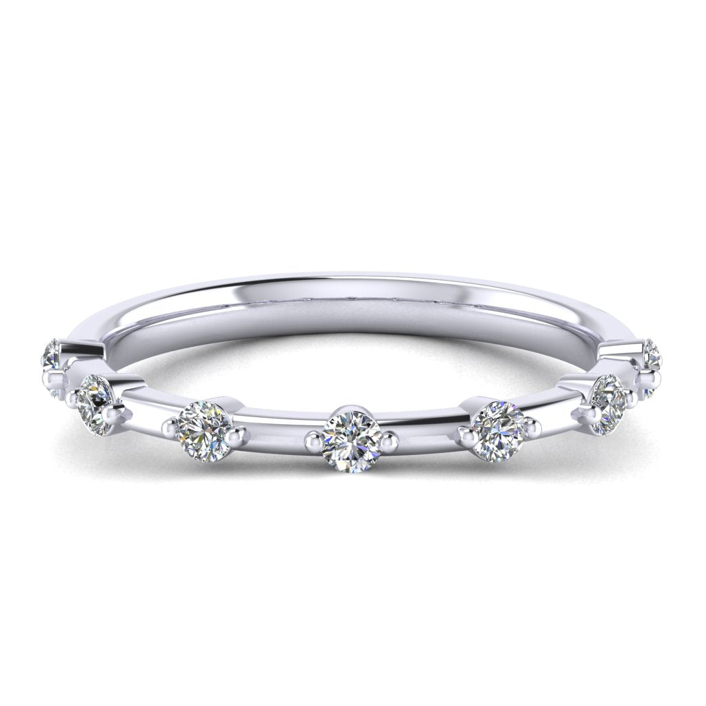 SPACED ROUND DIAMOND ETERNITY RING, CLAW SET, WHITE GOLD