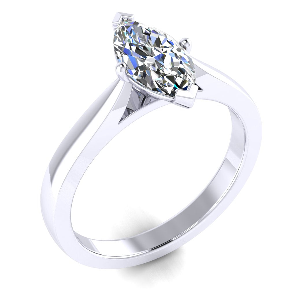 Marquise Solitaire Platinum Ring | SMM