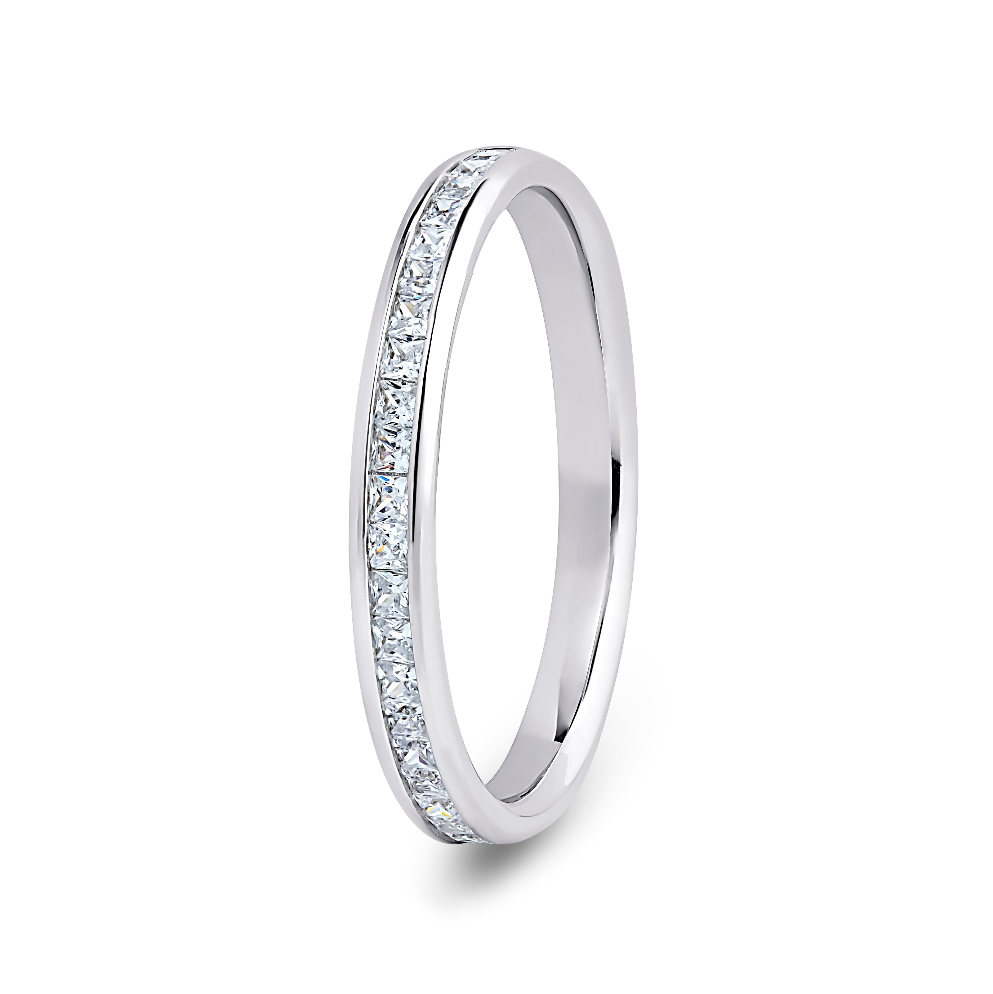 Princess, Channel, White Gold Half Set Eternity Ring