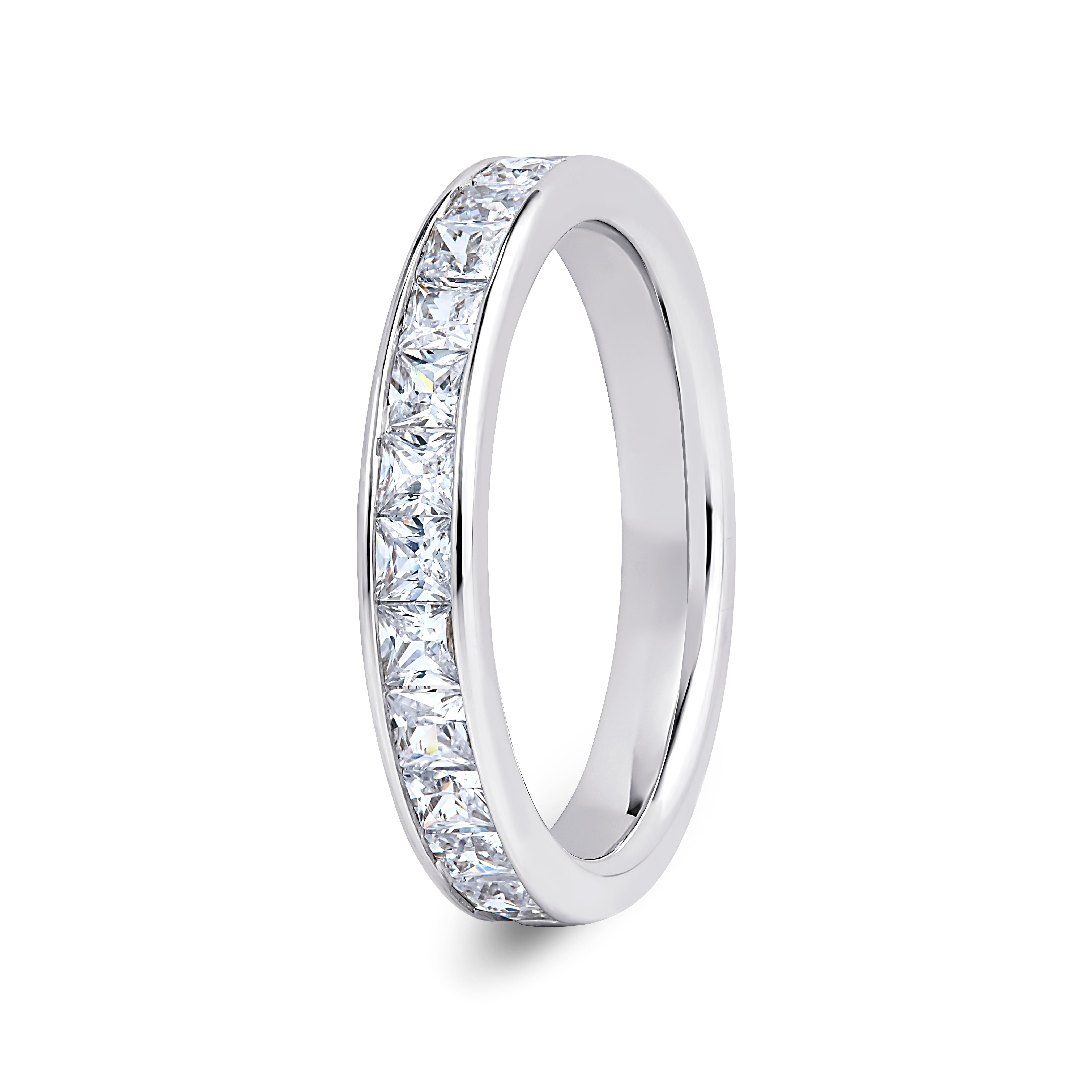 Princess, Channel, White Gold Half Set Eternity Ring