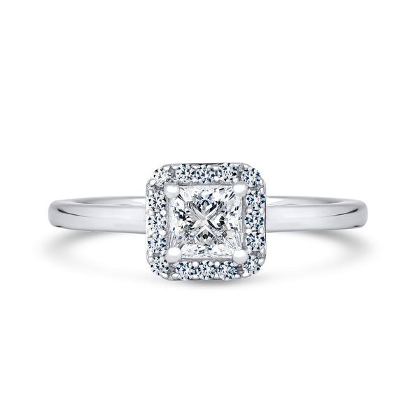 Halo Ring | Platinum, Princess Diamond | PHP01 LGS