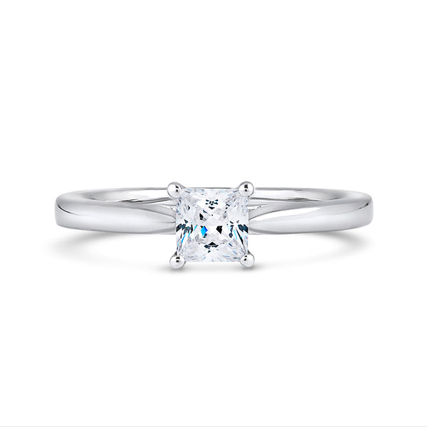Princess Solitaire White Gold Ring | PPP01 LGS