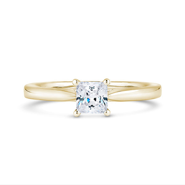 Princess Solitaire Yellow Gold Ring | PPP01 LGS