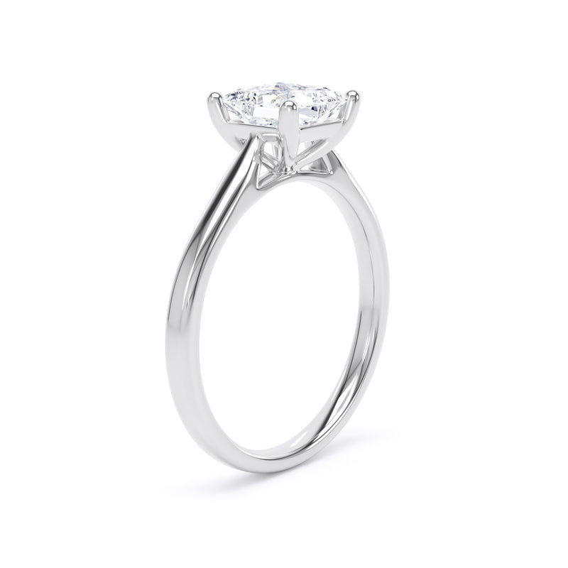 Princess Solitaire White Gold Ring | PPP01 SMS