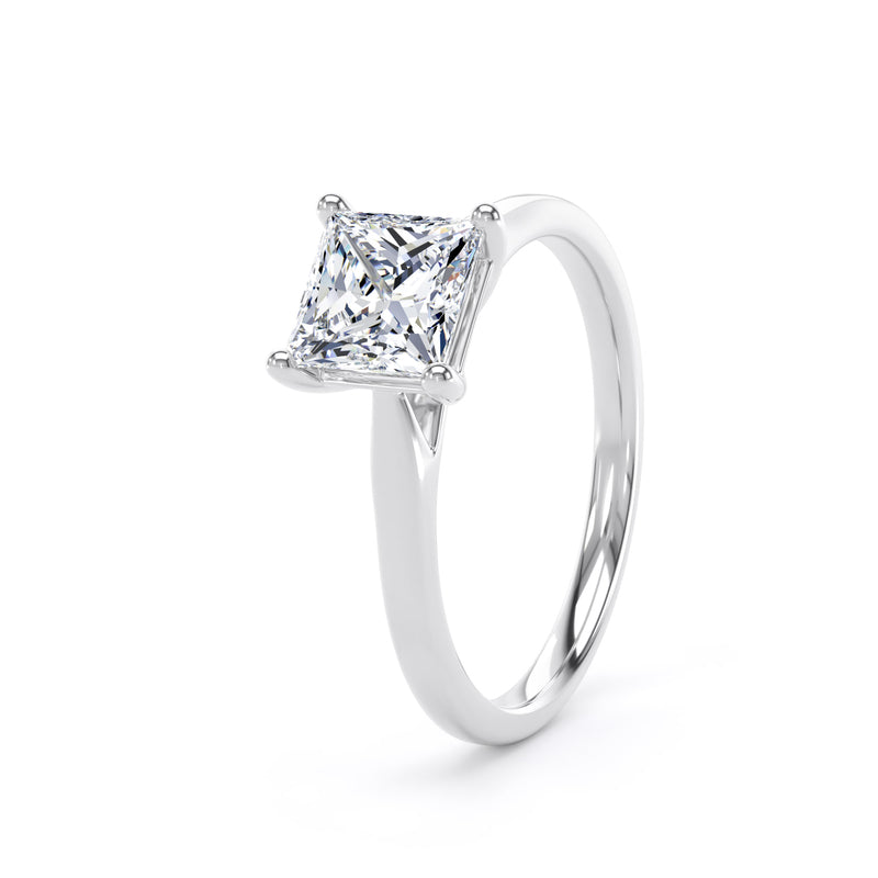 Princess Solitaire Platinum Ring | PPP01 SMS