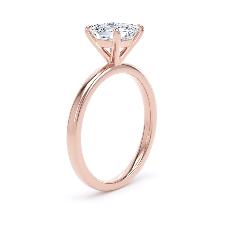 Princess Diamond Rose Gold Ring, Floating Head Solitaire | LGS PPP02