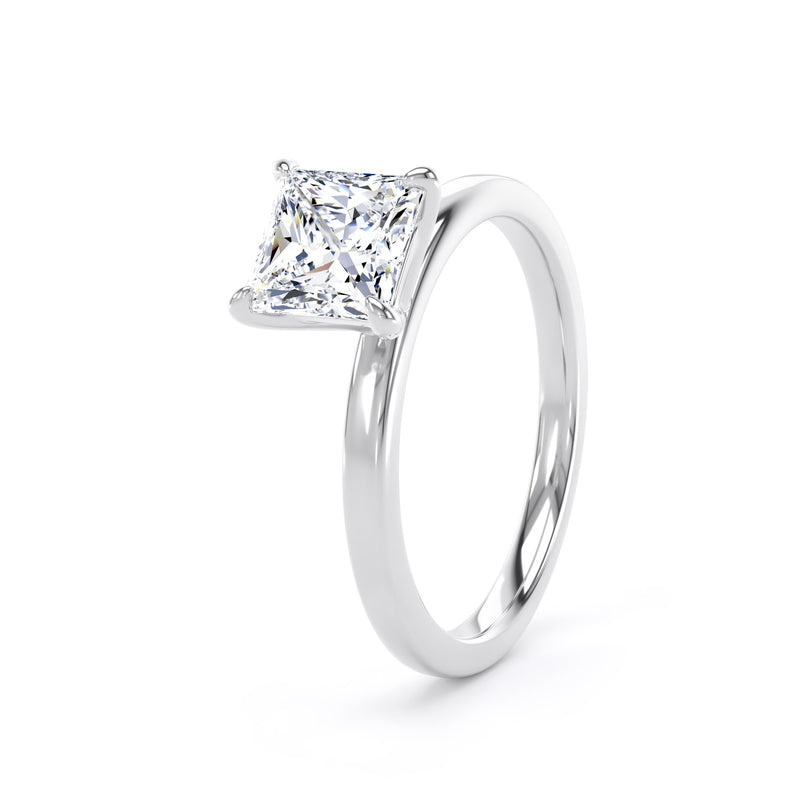 Princess Diamond White Gold Ring, Floating Head Solitaire | LGS PPP02